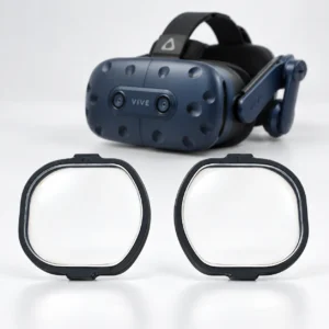 HTC Vive Pro 2 headset with two black lens inserts