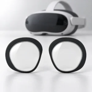 Pico 4 headset with two black-rimmed lens inserts