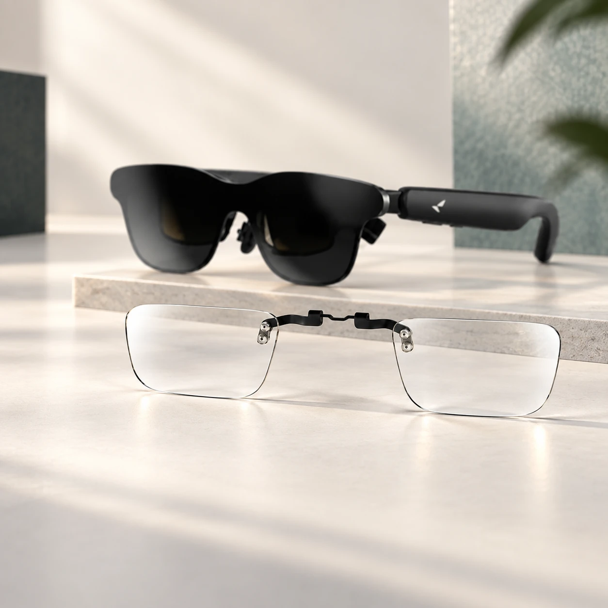 RayNeo GT glasses with a separate Fovevia prescription lens insert