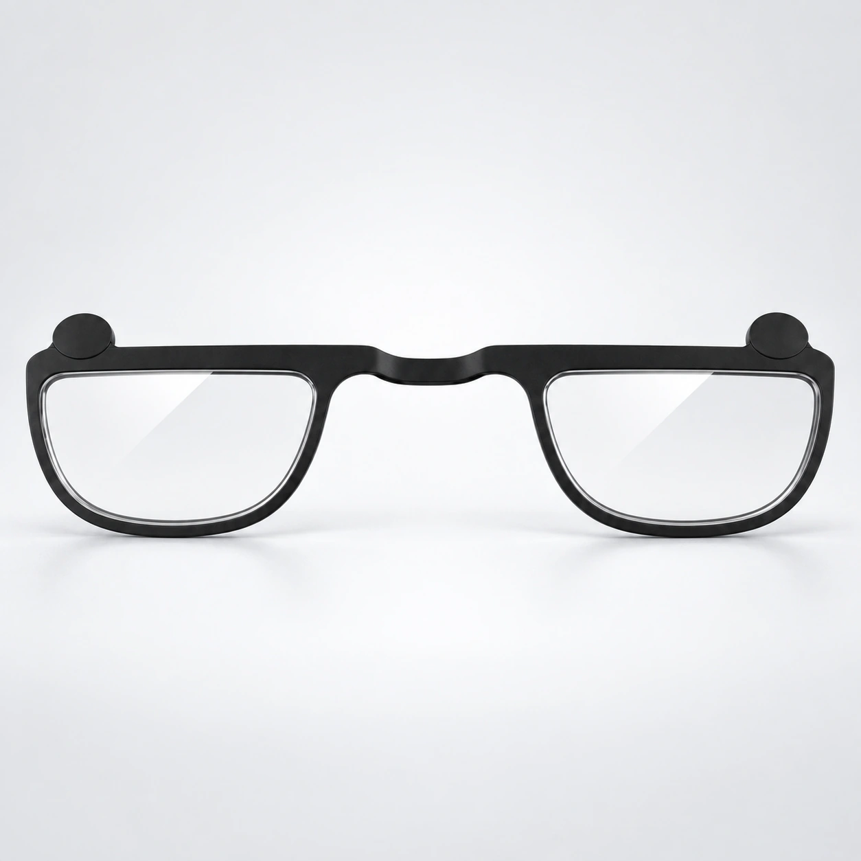 Front view of a black VITURE lens-insert frame with clear lenses